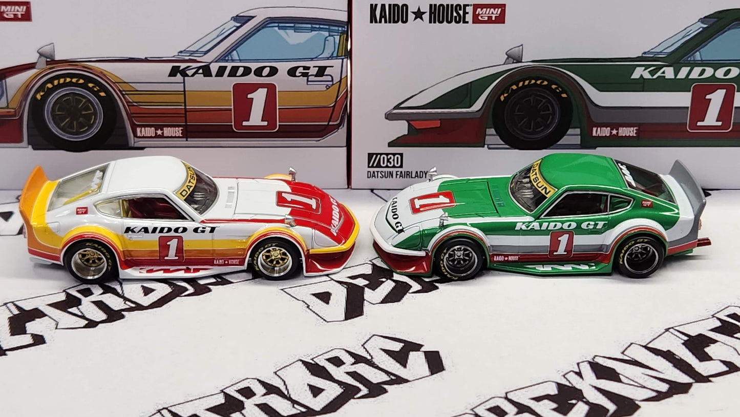 MINI GT Kaido House GT Factory Sealed Datsun Fairlady Z Set Red & Green Versions