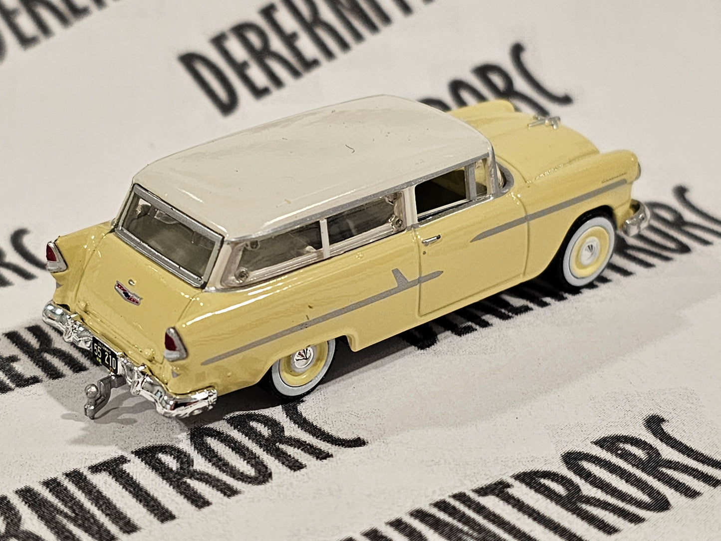 NOT FOR SALE GreenLight Collectibles Deco Sample 1955 Chevrolet Two-Ten Handyman Harvest Gold/India Ivory