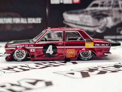 Kaido House MINI GT Datsun 510 Pro Street JPN V1 Red KHMG087 Factory Sealed