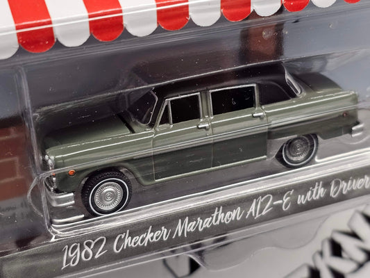 GreenLight Collectibles 1982 Checker Marathon A12-E with Driver in Suit Hobby Shop